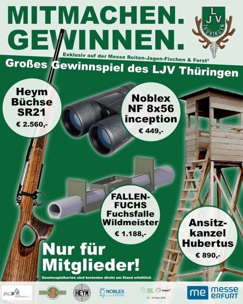 Flyer Messe Reiten Jagen Fischen 2026 in Erfurt