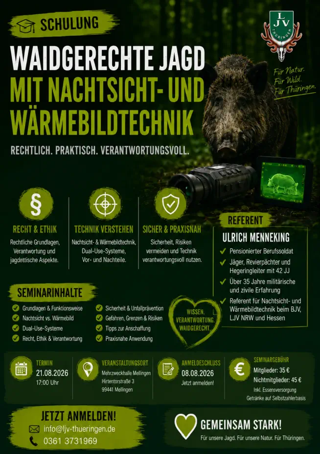 Poster zur Waidgerechte Jagd mit Nachtsicht
