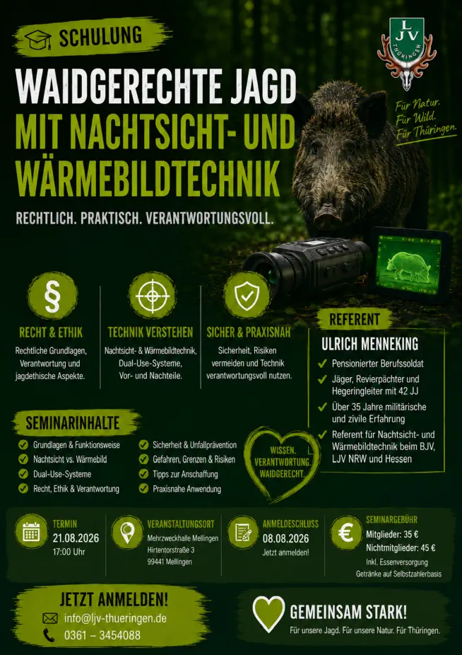 Poster zur Waidgerechte Jagd mit Nachtsicht