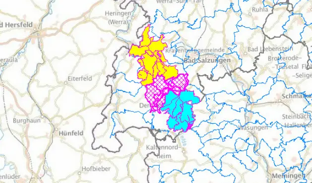 Tuberkulose-Karte zum Wildtiermonitoring im Wartburgkreis im Jahr 2025