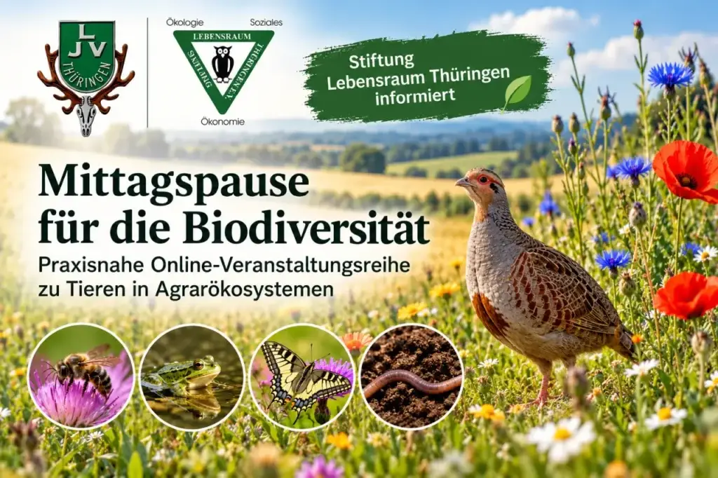 Info Grafik zur Kostenfreie Online-Vortragsreihe zu Artenvielfalt und Naturschutz